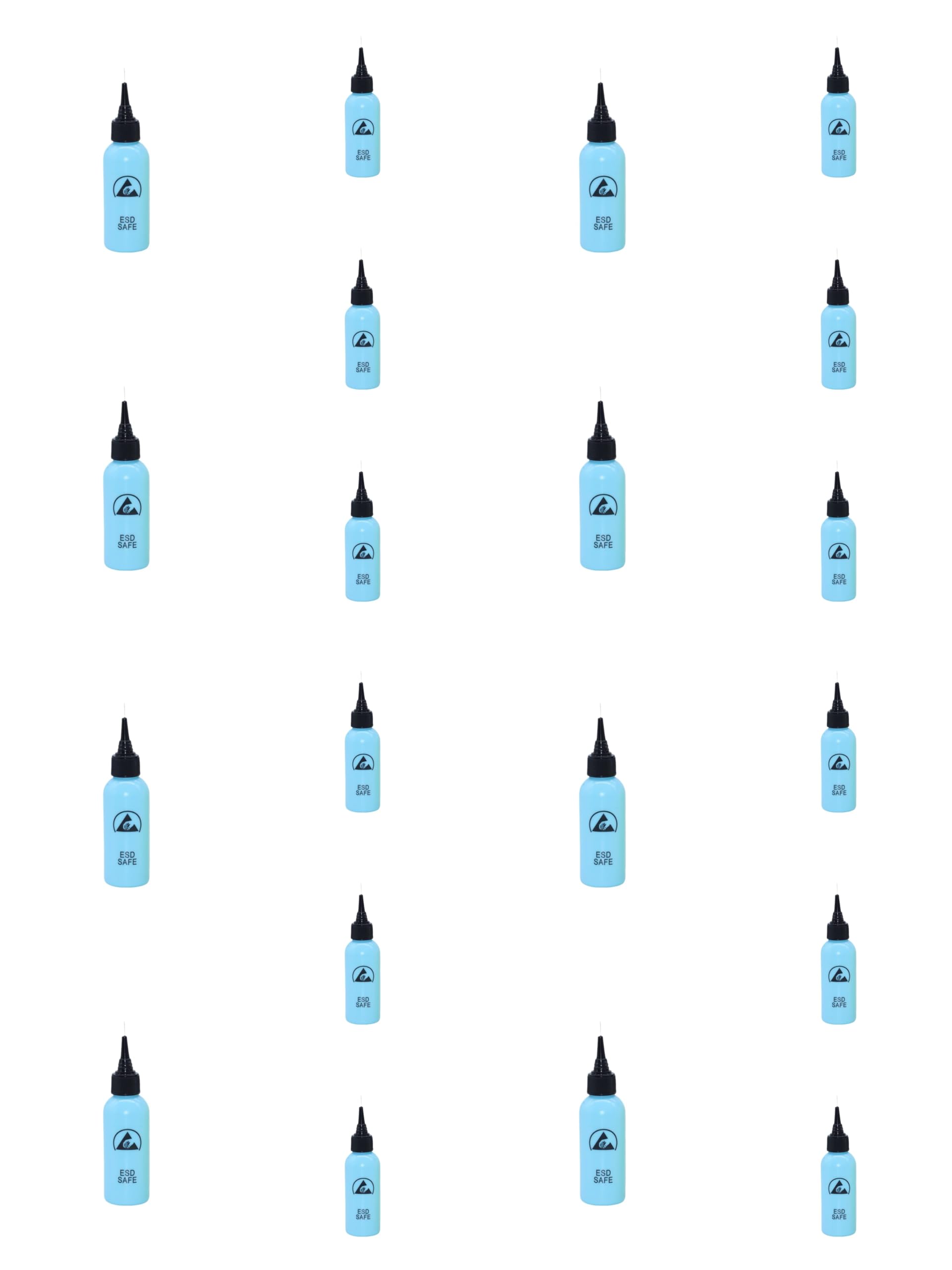 Botellas dispensadoras seguras ESD de 60 ml, botellas antiestáticas de disolvente y lubricante para reparación y mantenimiento de dispositivos electrónicos (azul, 20)