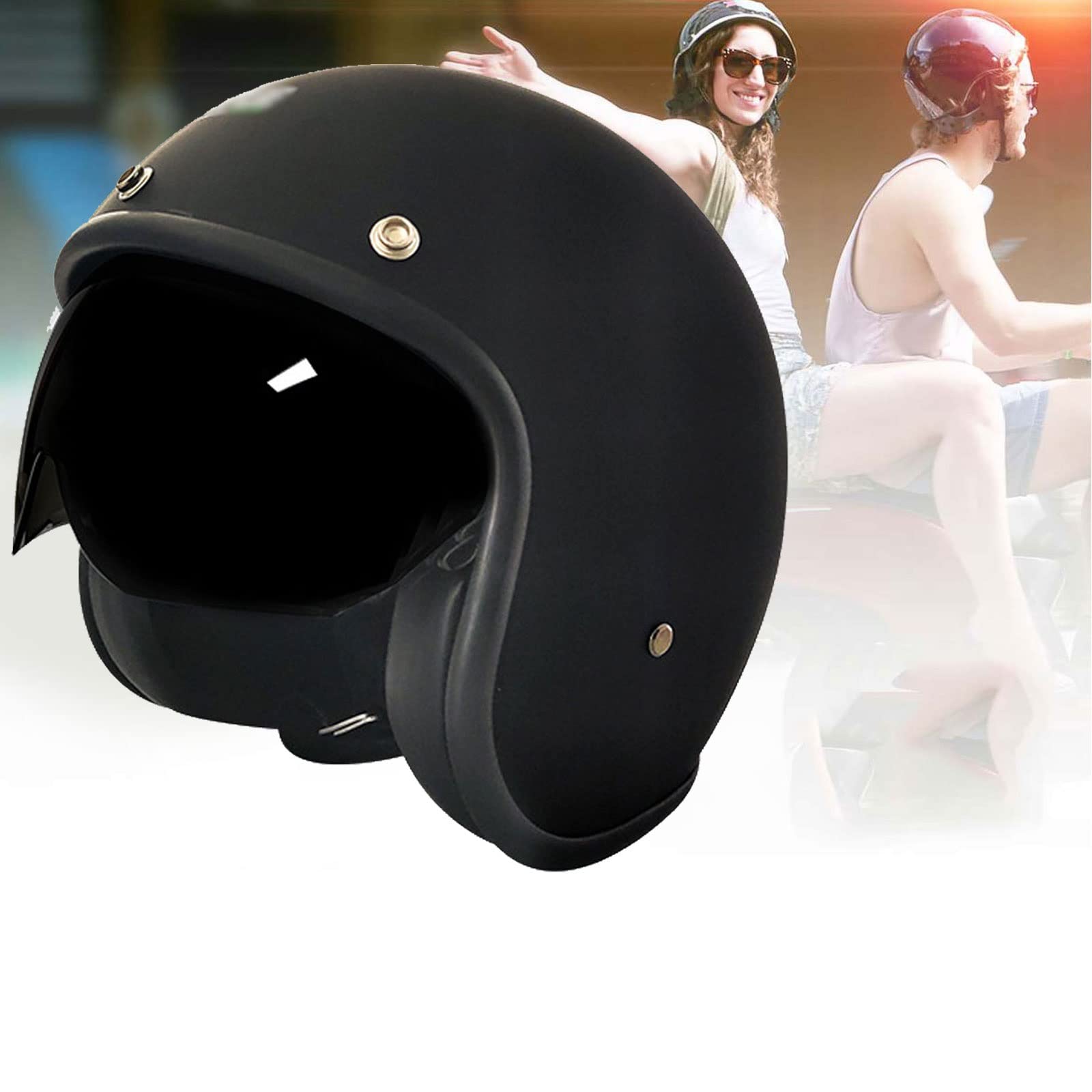 Amazon.com: Ever TA Retro Motorcycle Half Face Helmet for Men