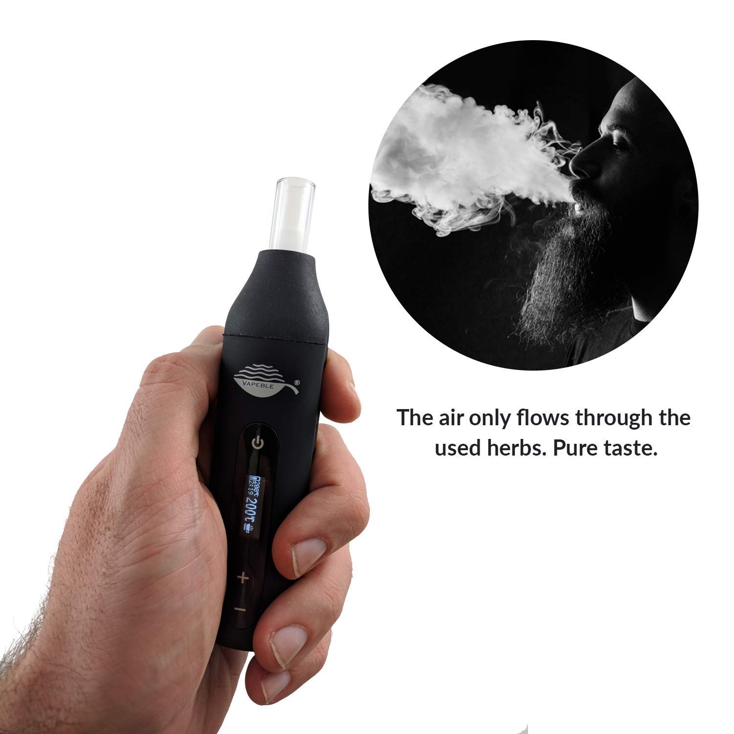 Vaporizzatore Pen Vapeble Nebel Vaporizer con bocchino in vetro display OLED e controllo continuo della temperatura Evaporator rende super Vape per erbe infestanti ed erbe aromatiche