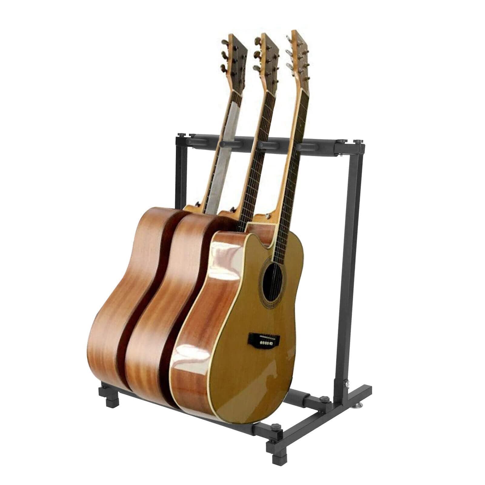 3-Fach Gitarrenständer Faltbar Tragbar Multistand Gitarrenstativ Multi-Gitarrenständer Mit 3 Halterungen Polsterung für Akustikgitarre Westerngitarre E-gitarren