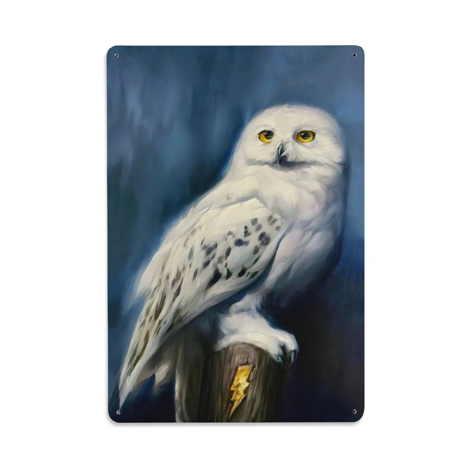Ancient Culture Nature Wildlife Mystery Totem Owl Birds Animal Metal Tin Sign Plaque Wall Decor for Cafe, Man Cave, Club Bar, Office, Home Garden Round Metal Poster 8x12Inch