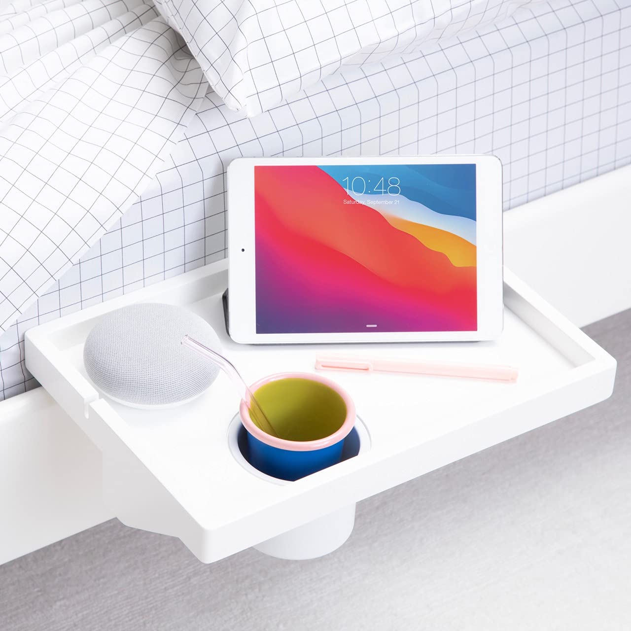 Buy BedShelfie Wood with Deep Cupholder The Original Bedside Shelf for