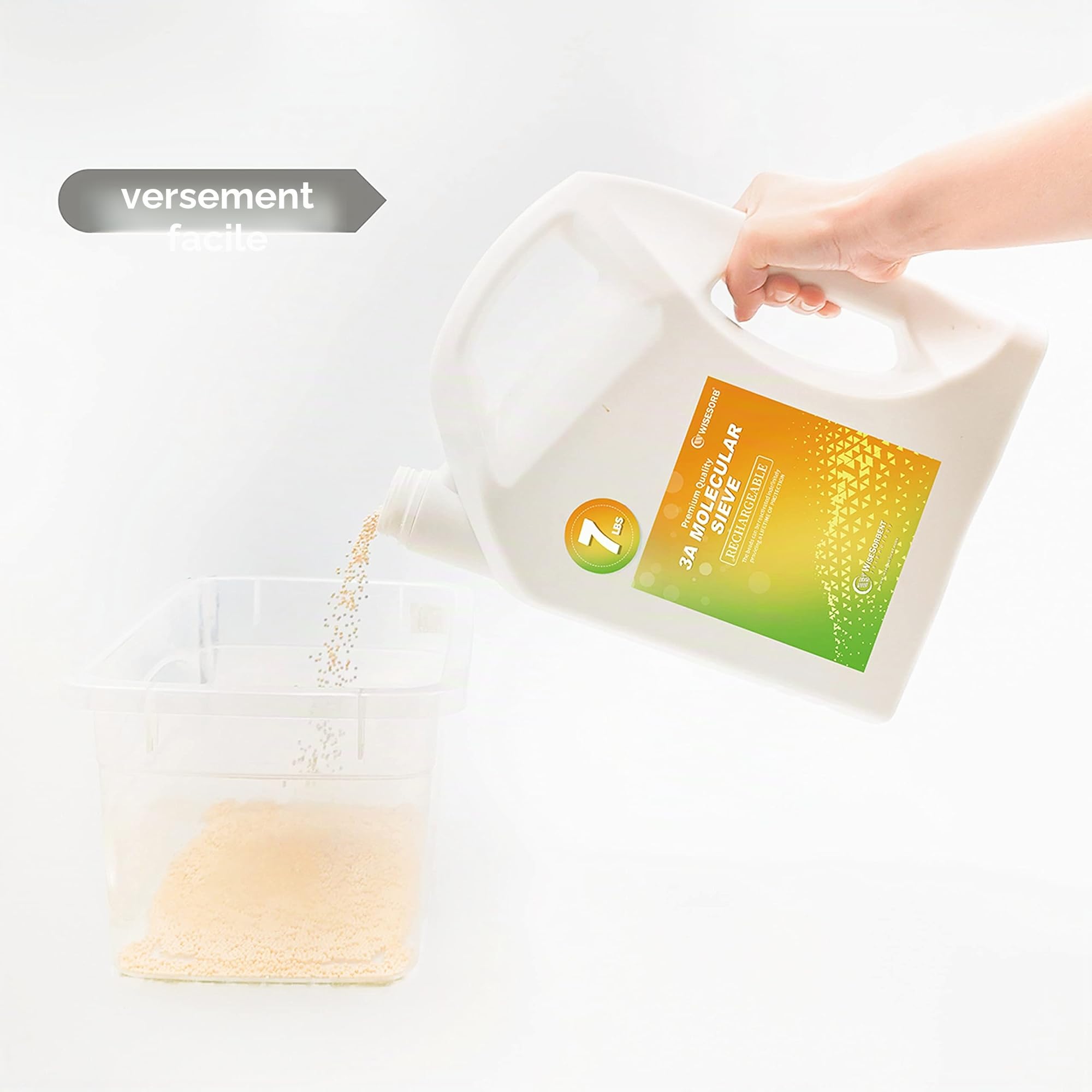 Wisesorb - 3,12kg Tamis Moléculaire 3A - Billes Dessiccantes Réutilisables, Absorbeur d’Humidité, Déshumidificateurs pour Placards, Filament 3D, Équipement Photographique et Électronique