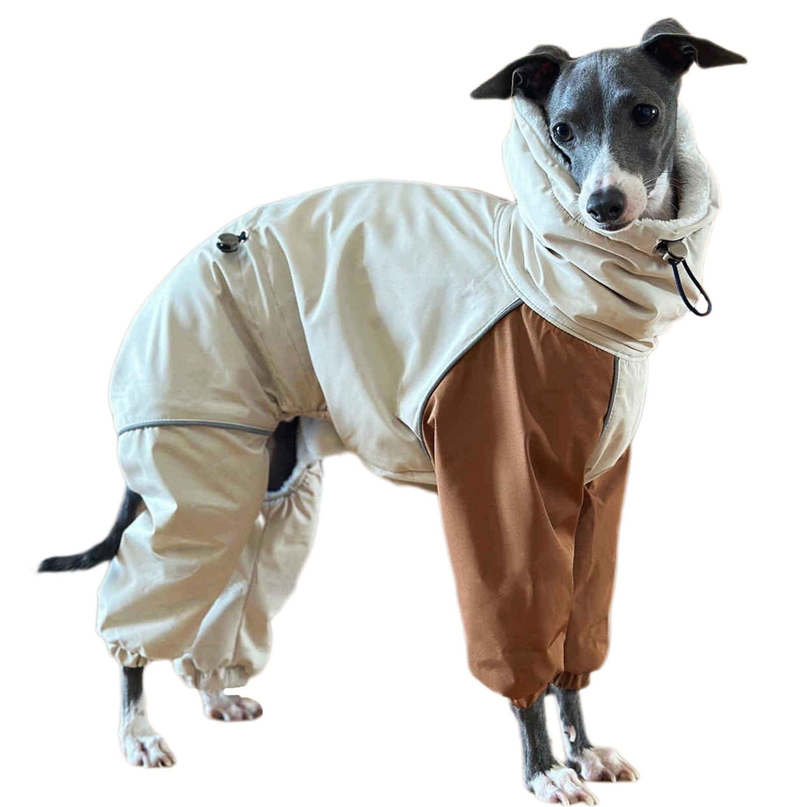 UOSIA Greyhound Waterproof Coat Warm Fleece Lined Dog Snowsuit Dog Winter Coat Outdoor Dog Apparel with Reflective & Zipper Thicken Dog Jacket for Cold Weather Whippet Clothes
