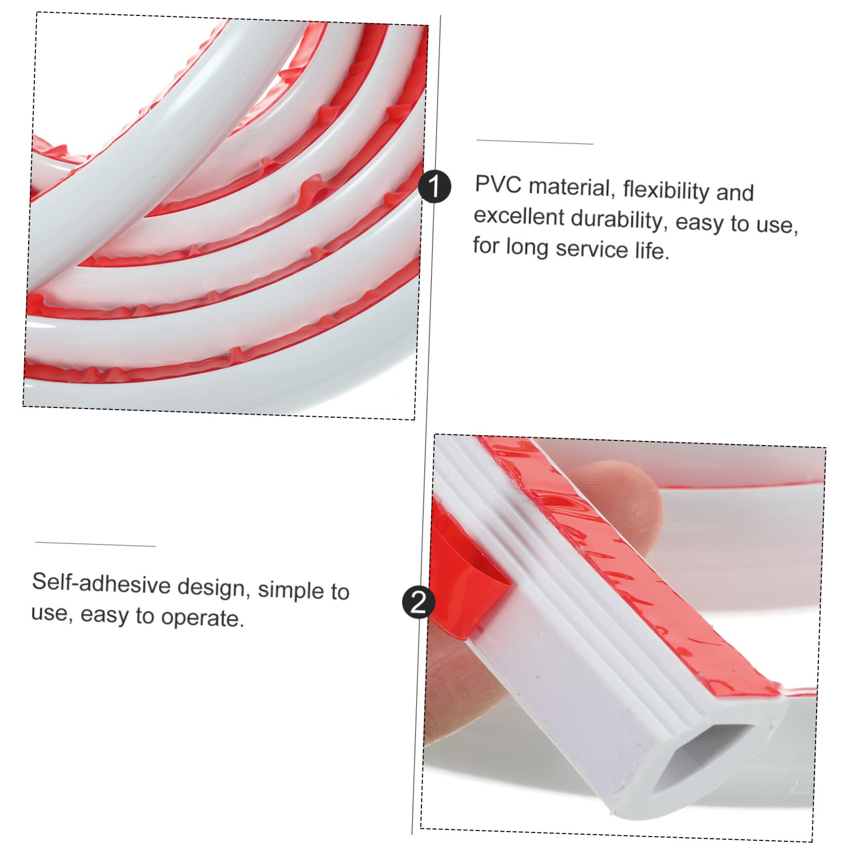Homoyoyo Moldura Autoadhesiva de Pvc Blanco para Esquina de Pared y Borde de Gabinete, Flexible y Fácil de Cortar, Decoración Interior