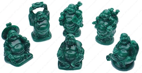 Miniatura 9 de Figura de Buda con texto en inglés Happy laughing juego de 6 20in