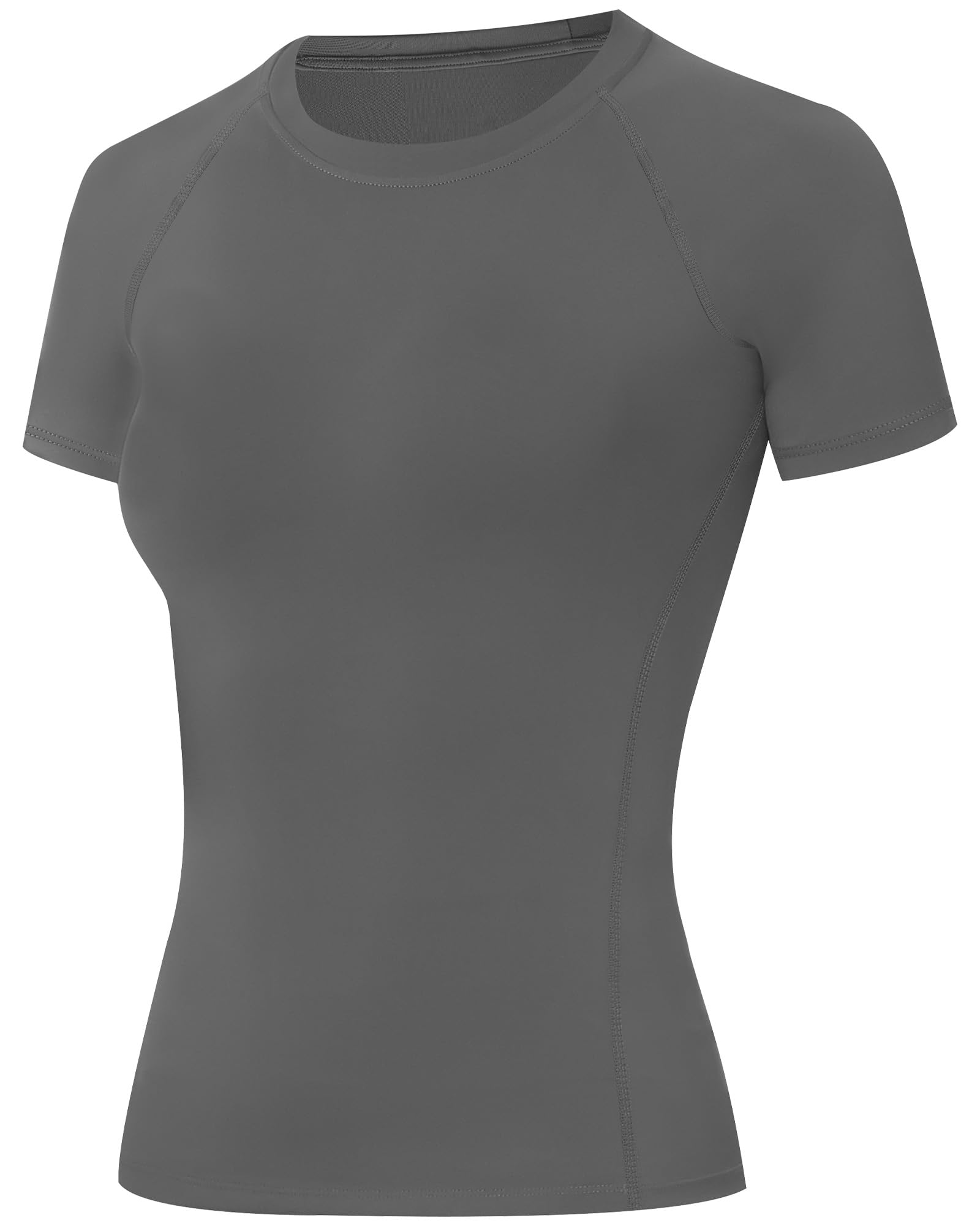 ELIRAVO Kompressionsshirt Damen Kurzarm, Sportshirt mit Raglanärmeln, Atmungsaktives Funktionsshirt Schnell trocknend, Sport T-Shirt für Fitness Gym Laufen Yoga