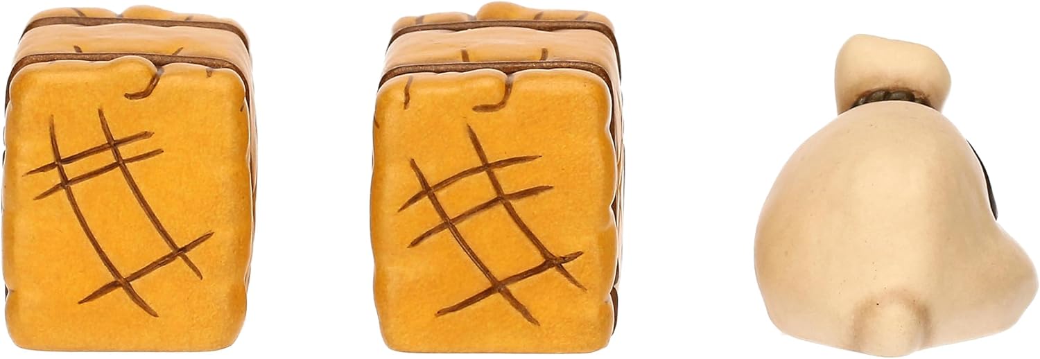 Thun - Set of hay Bales and hay Bales - Ceramic - Collection Classic Crib - Bag 5.4 x 3.2 x 3 - hay Bales 5.2 x 2.8 x 3.3 cm