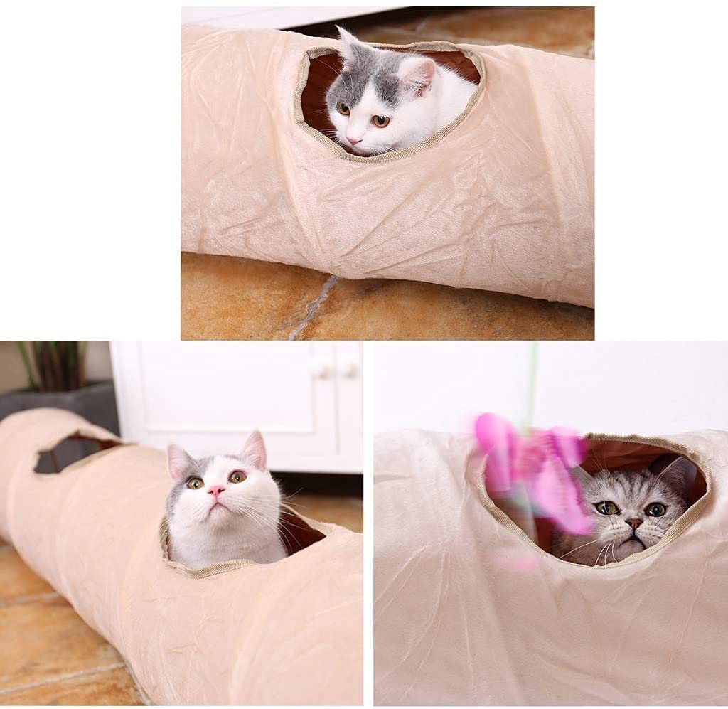 Rascador para Gatos Rascador árbol Poste Rascador Túnel para Gatos Juguete para Gatos Suministros para Gatos Túnel para Mascotas Bola de Pliegues Suaves 713