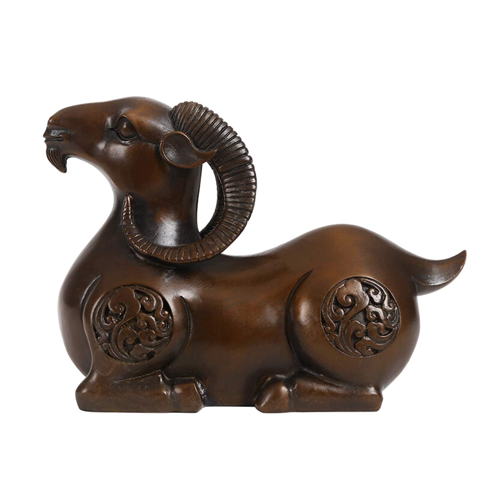 SBCGFY Sculpture Accent Casting Animal Statues Zodiac Sheep Feng Shui Figurine, Home Furnishings Business Office Gifts/Collectibles Tabletop Statue