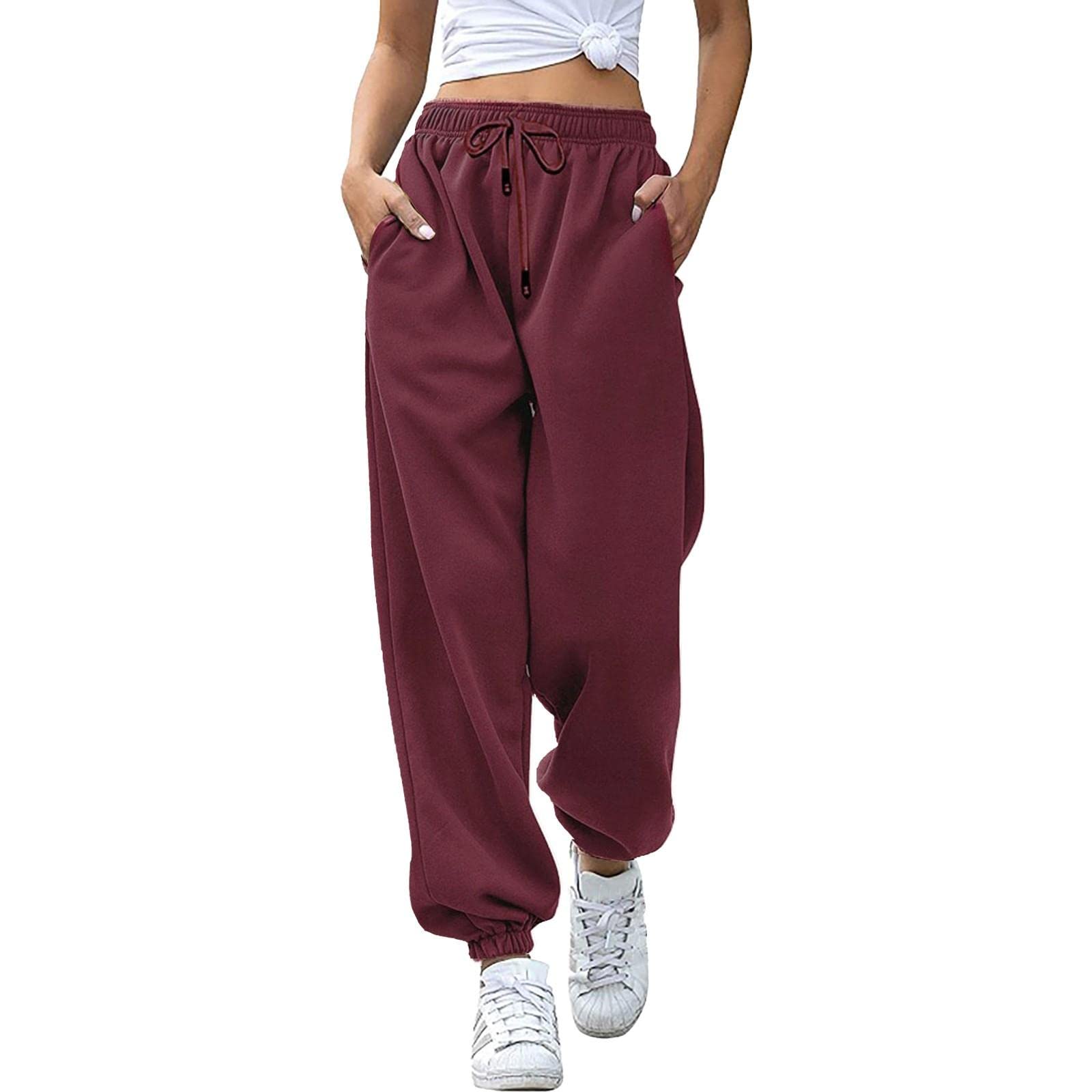 Cinch Bottom Sweatpants for Women with Pockets Loose Fit Drawstring Joggers  Pants Lounge Gym Print Workout Yoga Trousers Y2k