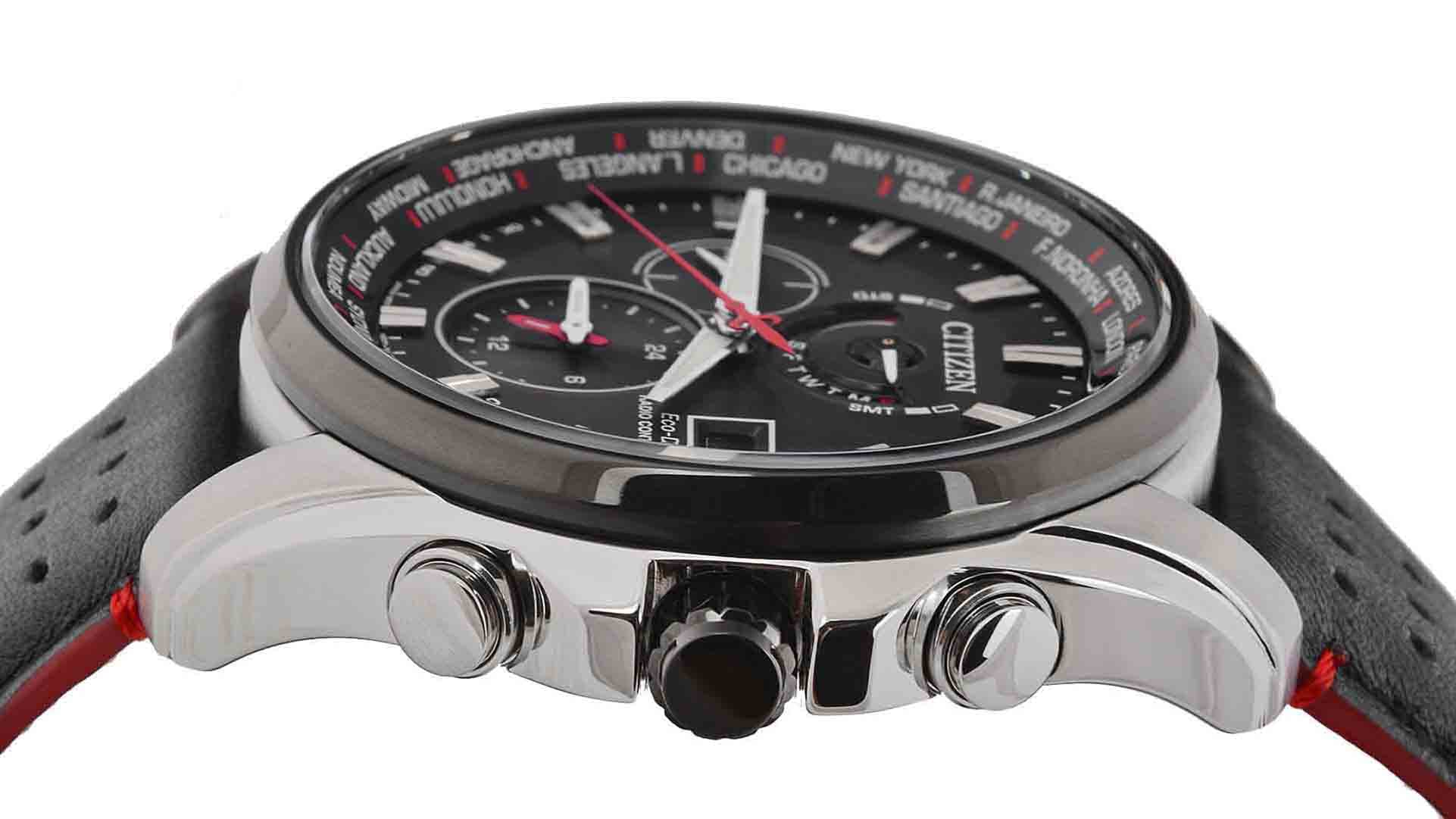 Citizen Herren Analog Eco-Drive Uhr mit Leder Armband AT9036-08E