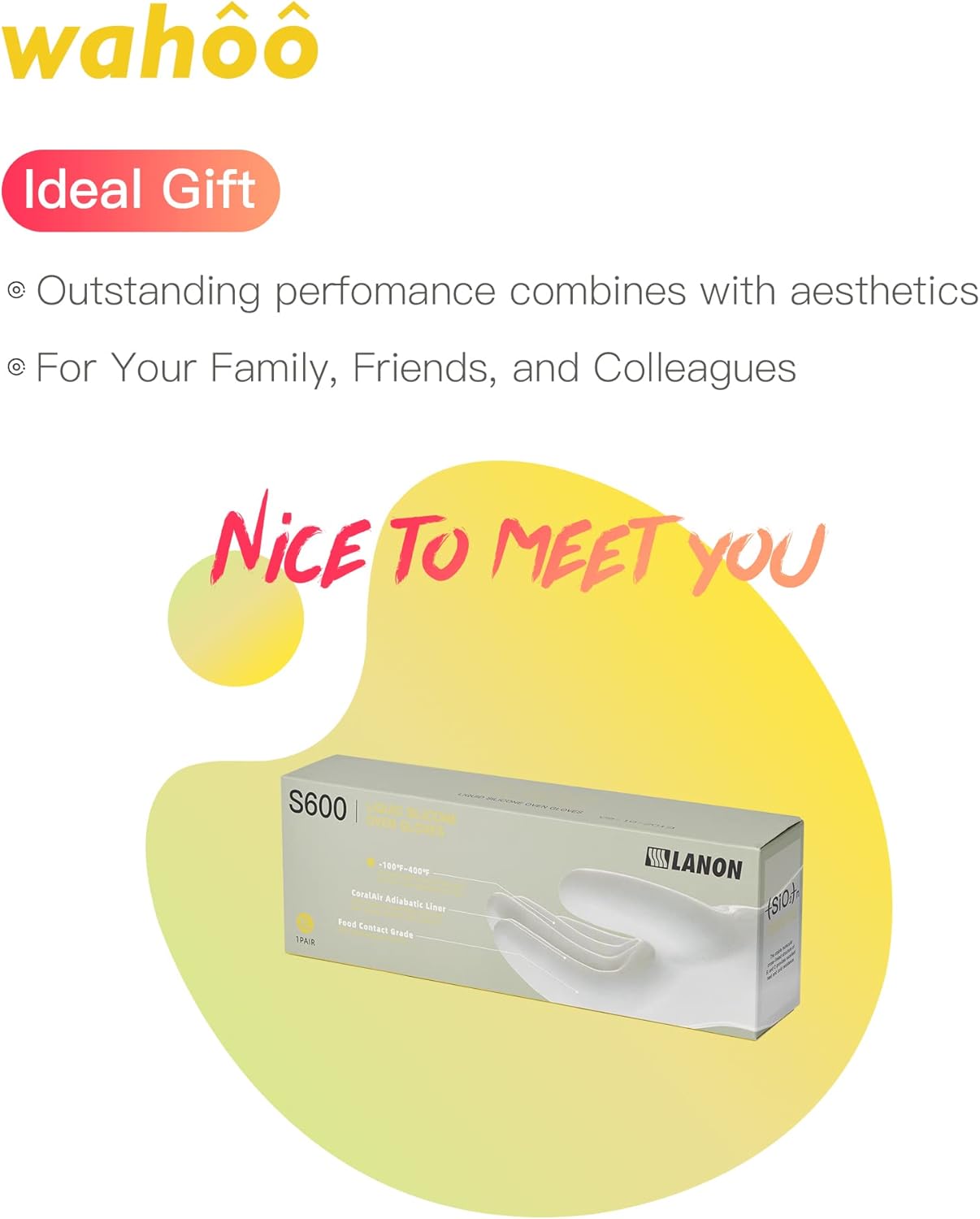 wahoo Professional Liquid Silicone Oven Mitts Gloves, Heat Resistant Gloves for Cooking, Baking, CoralAir Liner, 12 Inch, White, X-Large - Image 6