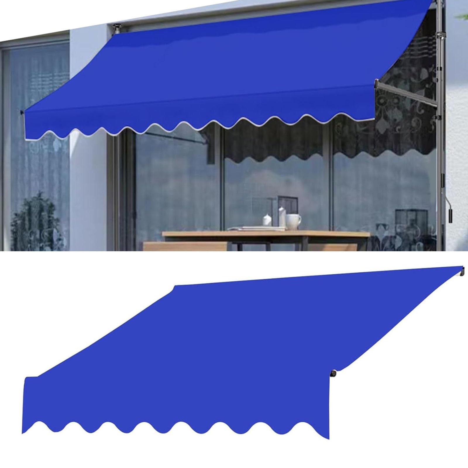 Outdoor Waterproof AntiUV Garden Patio Awning Canopy Replacement Fabric Top Cover Blue MultiStripe 400cm Available in 200cm 250cm 300cm 350cm Durable and Stylish Shade Solution