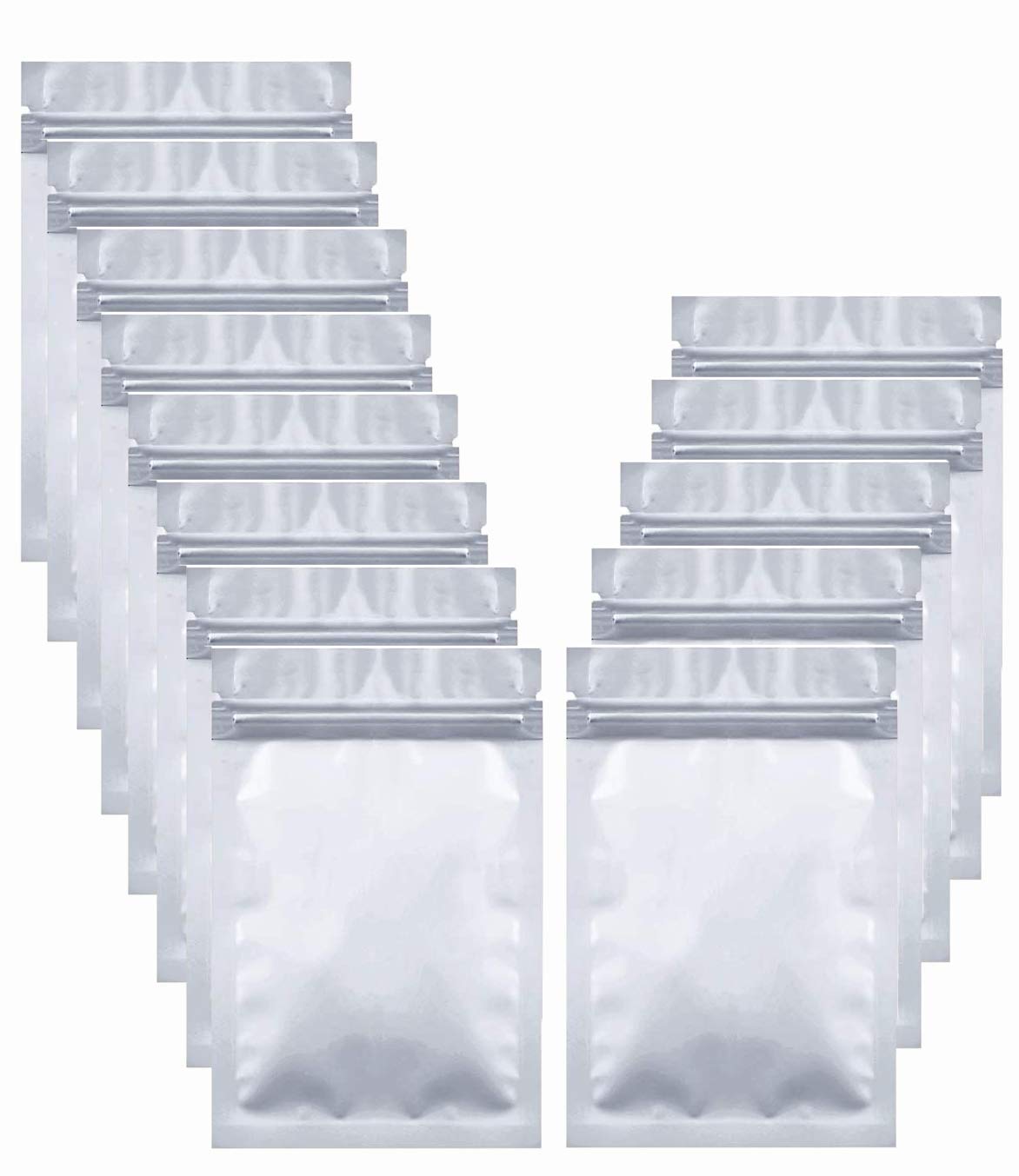 Bolsas Sellado Térmico Paquete De 50 Bolsas Resellables De 4,3x6,3 Pulgadas Con Cierre De Cremallera Mylar Transparente Bolsas Con Sellado Termico Papel De Aluminio Con Fondo De Refuerzo Para Paquete D Mochila