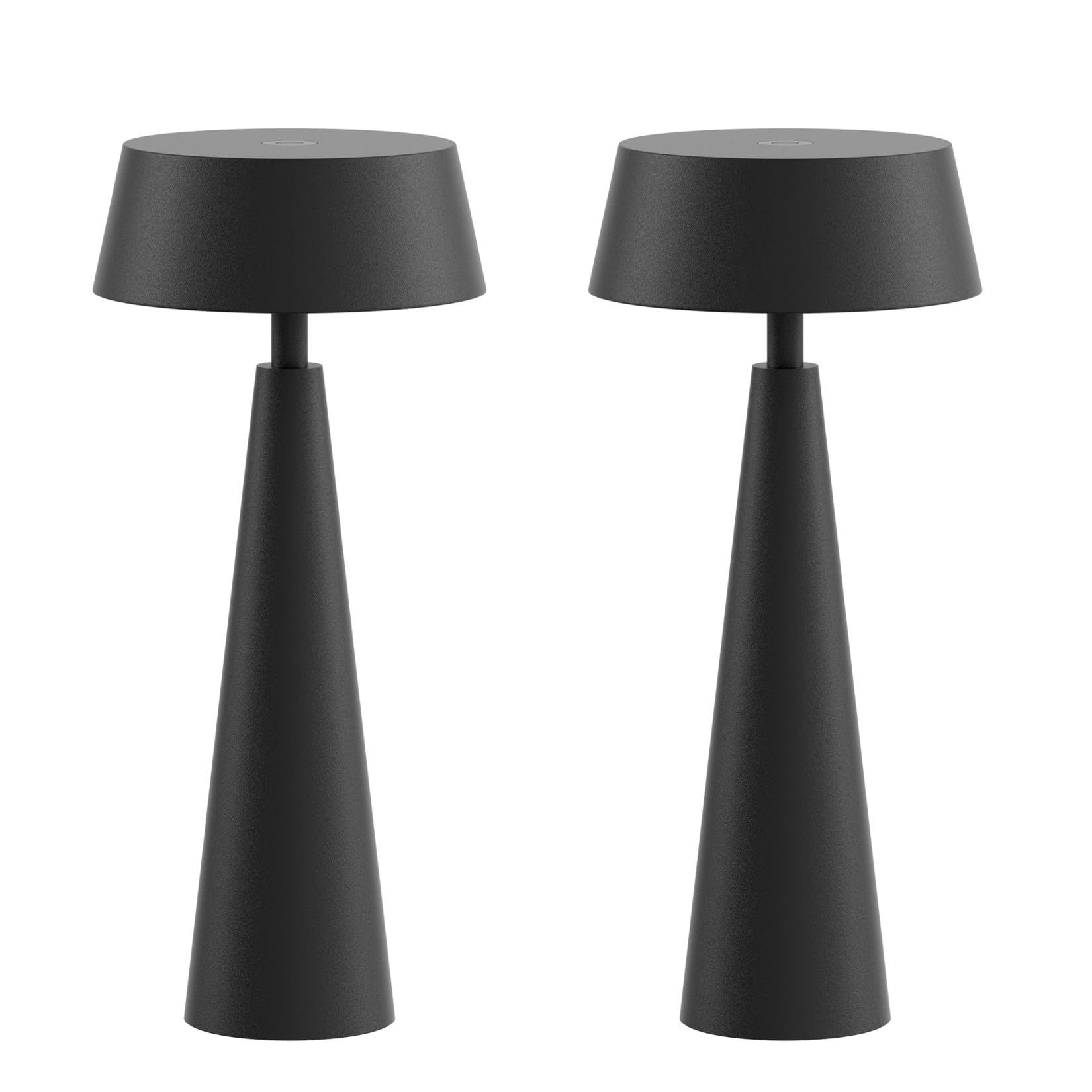 Coinmit2 Pack Cordless Battery Powered Table Lamps, 5500mAh Battery Rechargeable Lamps for Indoor/Outdoor, 3 Color Stepless Dimming Up Night Light(Black)