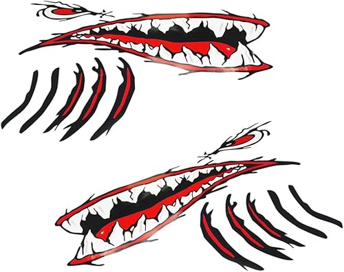 MagiDeal 2 calcomanías impermeables para boca, ojo, kayak, pesca, barco, ventana, laptop, calcomanías