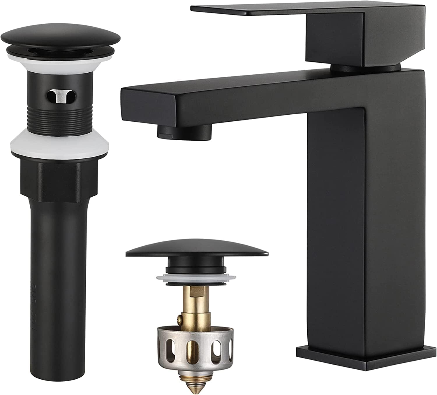 KES Black Bathroom Faucet Bathroom Sink Faucet Matte Black with Sink ...