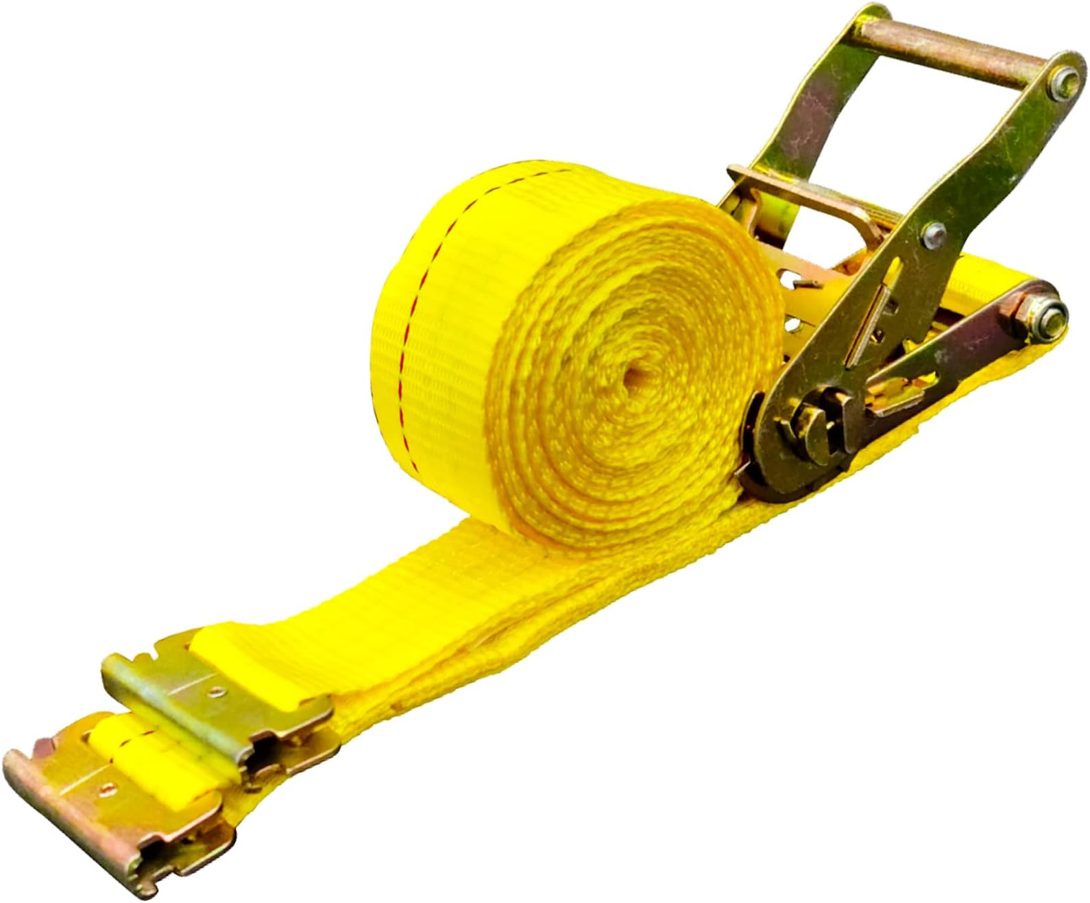 VEVOR 18PCS E Track Ratchet Strap, 2" x 15'E-Track Straps 4400 LBS Breaking Strength, Polyester Webbing & Spring Fitting & Ratchets, Durable Tie-Downs for Tires Motorcycles Trailers Loads Yellow