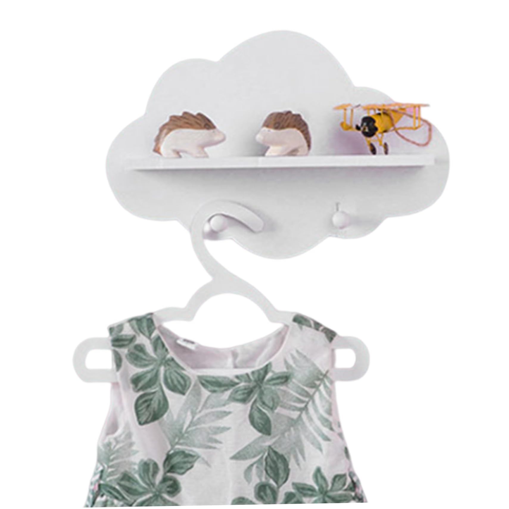 Xoeryoy Cloud Shelves White Cloud Shape Wood Floating Shelf Coat Hanger Storage Rack Nursery Accessories