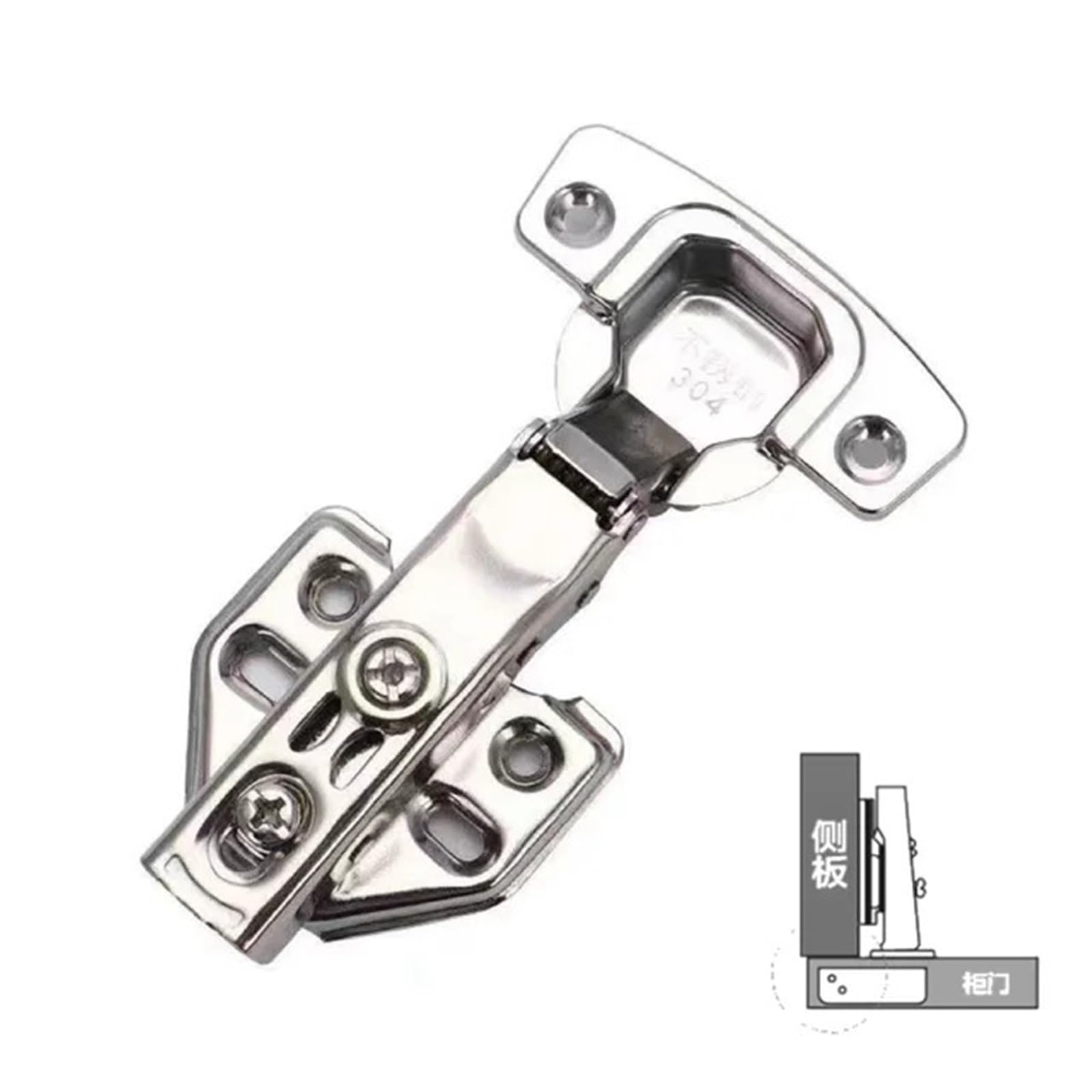 Charnières hydrauliques fermeture douce pour placard de cuisine en acier inoxydable