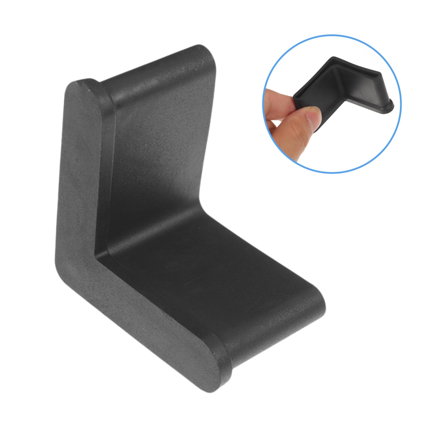 Patins de Pieds de Chaise en Caoutchouc Noir, 50 Pièces, en L