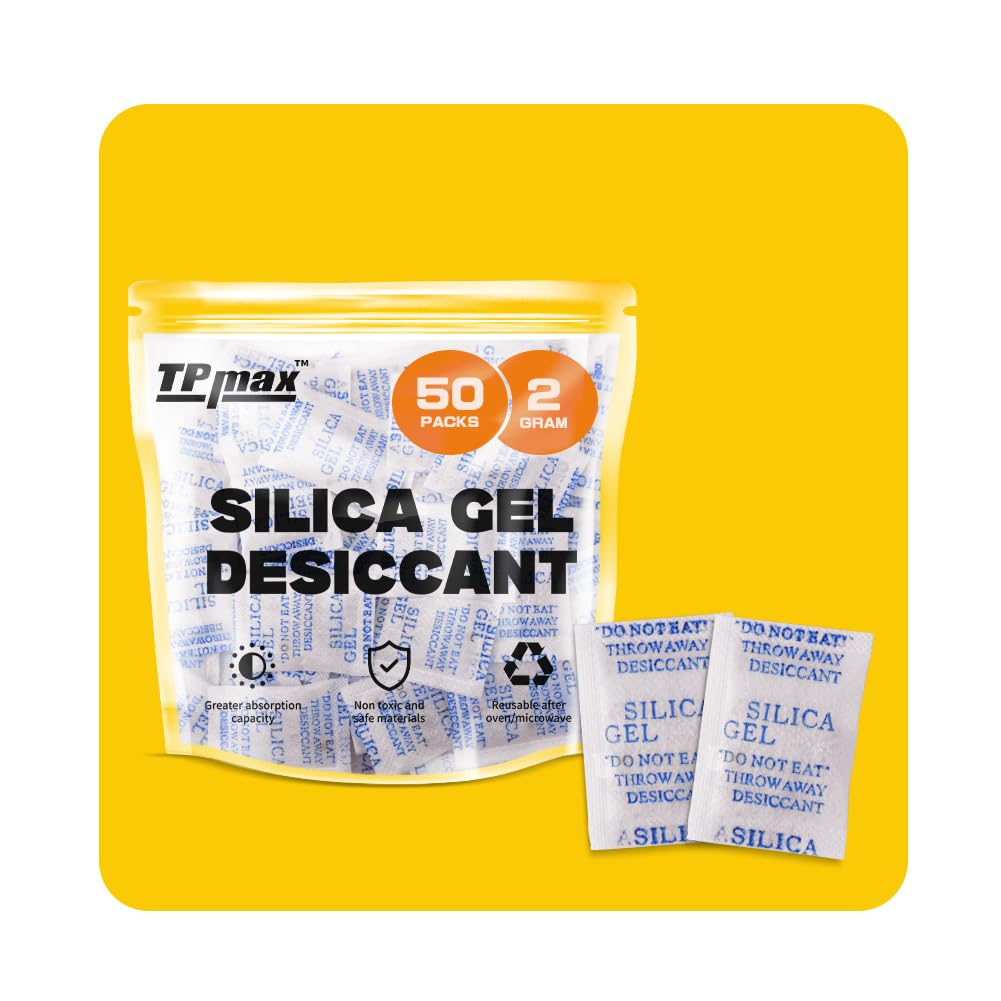 50 Packets 2 Gram Silica Gel Desiccant Absorber Dehumidifiers