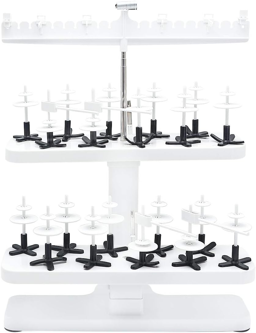Sew Tech 20 Spool Thread Stand for Embroidery Machine Sewing Quilting Serger Machine, Height Adjustable Cone Thread Holder for Smoother Feed, Large Spool Holder for Brother Singer Babylock Bernina etc