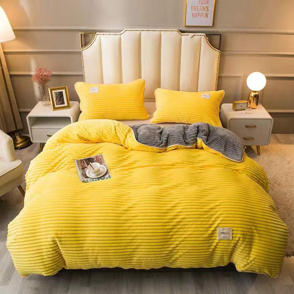 Housse de couette en velours chaud AB11 lit 150x200 isolante thermique hiver