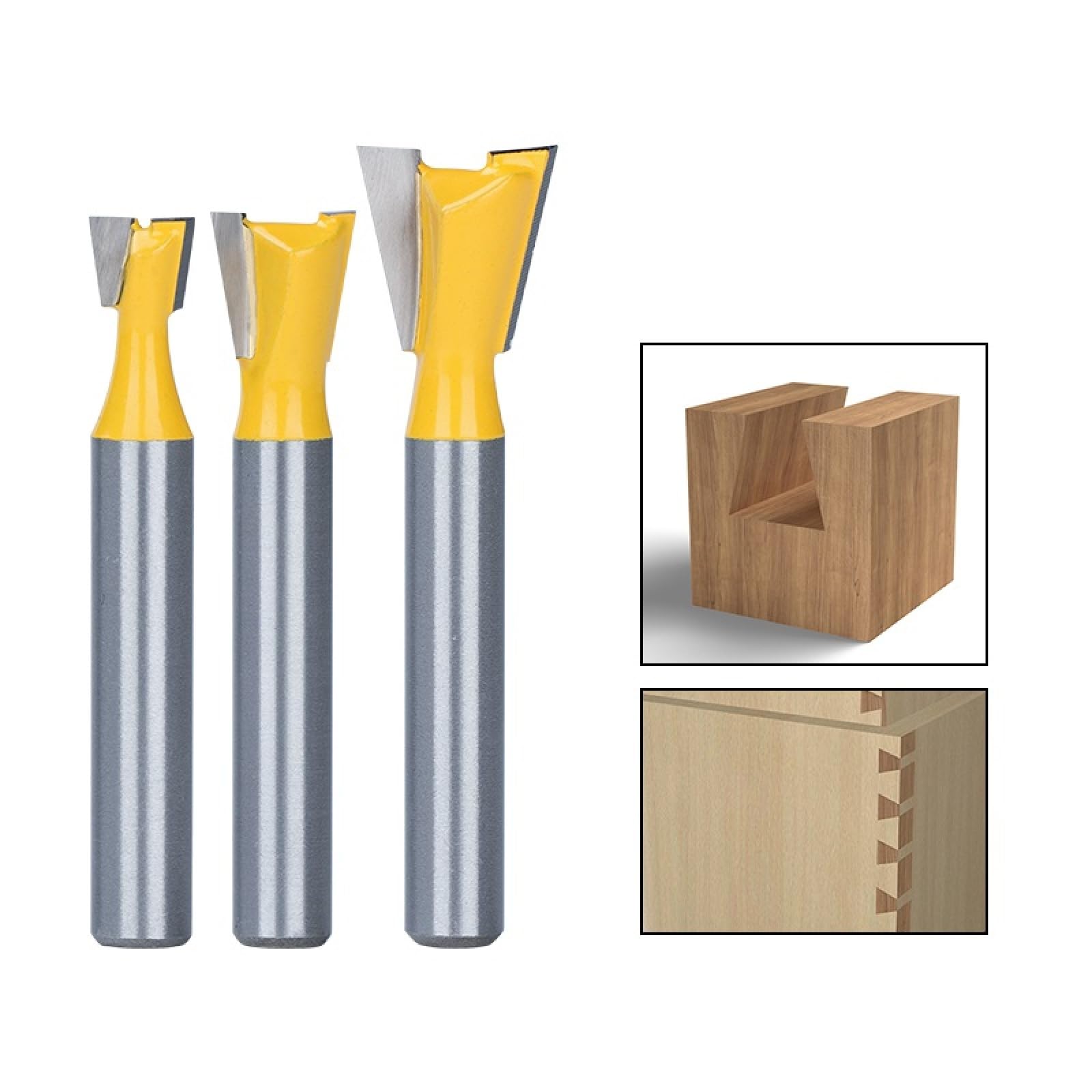 Fresa Per Fresa Per Incisioni Su Legno Con Punta A Coda Di Rondine A Coda Di Rondine Da 1/4,6pcs Set 6.35-22mm