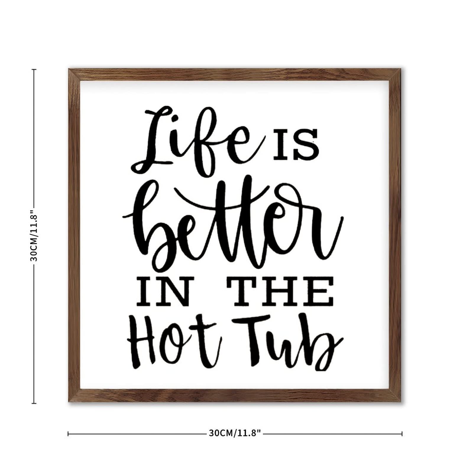 Targa Decorativa In Metallo 'Life Is Better In The Hot Tub' - 10x40 Cm, Rustica Per Bagno, WC, Giardino, Bar - Regalo Divertente - 3