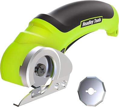 Headley Tools Cordless Cardboard Cutter 4.2V, Electric Mini Box Cutter,Rechargeable Electric Scissors,Carpet cutter with a Replacement Blade & Safety Lock for Packages/Leather/Plastic/Carton, Green
