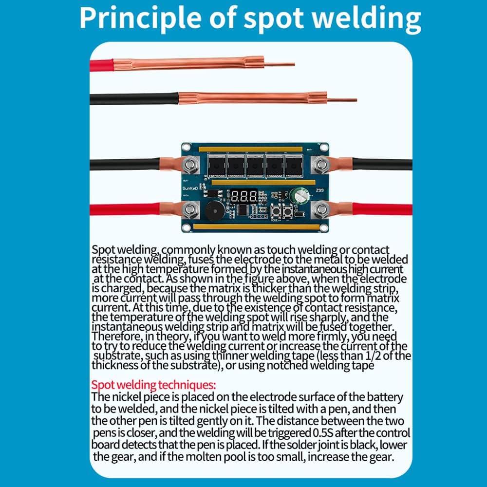 Mini Akku Punktschweißgerät, Spot Welder, Mini Schweißgerät, | zum Schweißen von Nickelblech Intelligente Digitalanzeige 99 Gang Leistungsregelung Tragbares Schweißgerät
