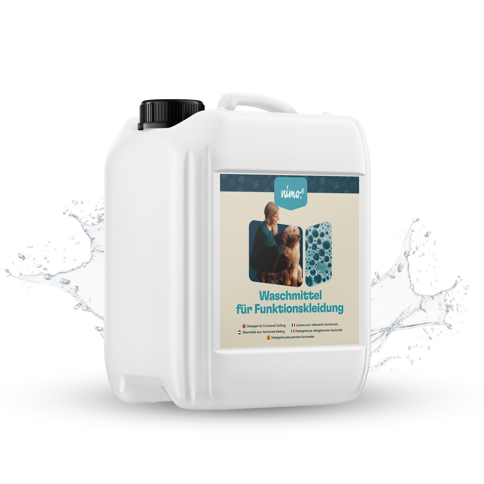 nimo® Waschmittel für Funktionskleidung | ohne Duftstoffe & Farbstoffe | Spezialwaschmittel für Funktionstextilien, GORE-TEX, Sympatex | vegan