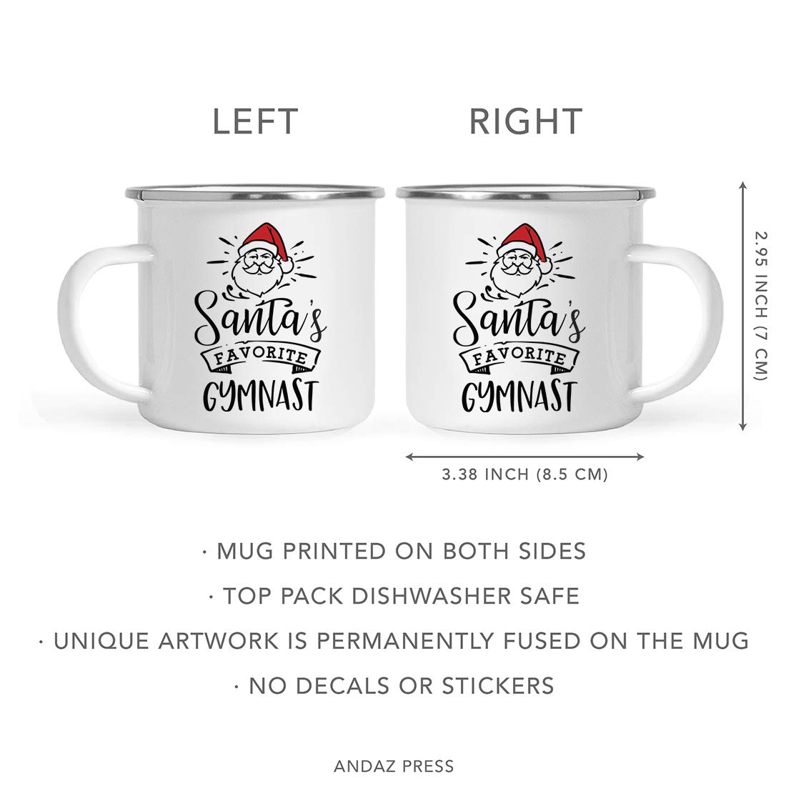 Andaz Press Santa Claus 11oz. Stainless Steel Campfire Coffee