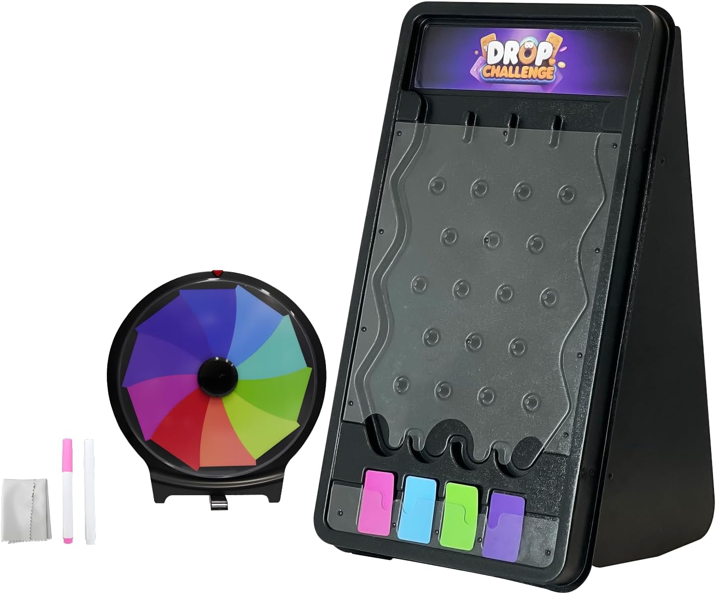 iElyiEsy Prize Wheel & Plinko Board Set, 10" Tabletop Spinner and 14" Drop Game, Trade Shows, Bars, Family Fun Night, DIY Dry Erase Prize Wheel