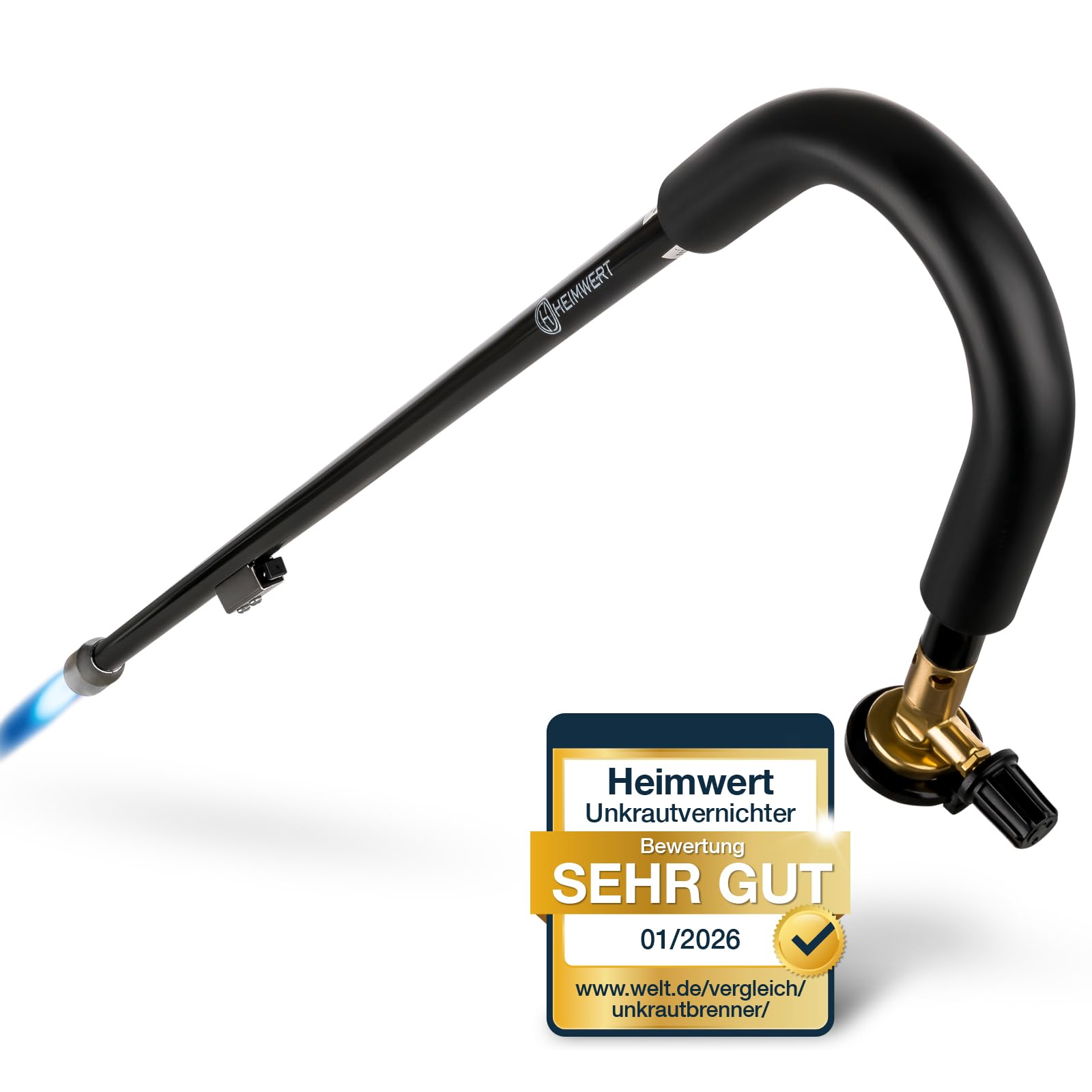 HEIMWERT Unkrautvernichter Unkraut Brenner Set -TESTURTEIL SEHR GUT- extrem leichtes und handliches Gas Abflammgerät für die einfache Unkraut Entfernung - Unkrautbrenner bionic burner (Unkrautbrenner)