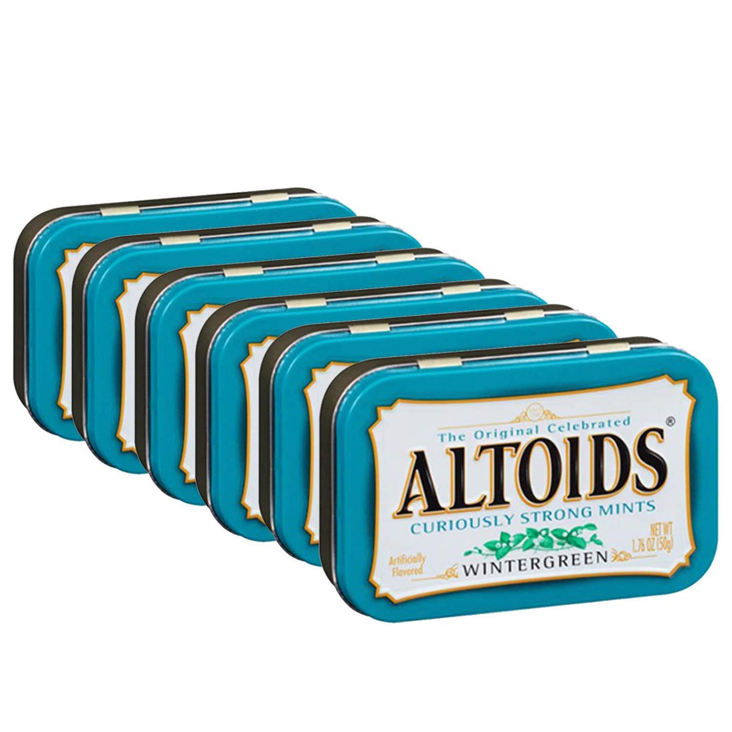 Altoids Curiously Strong Mints Wintergreen Pack of 6 Pouch, 6 x 50 g