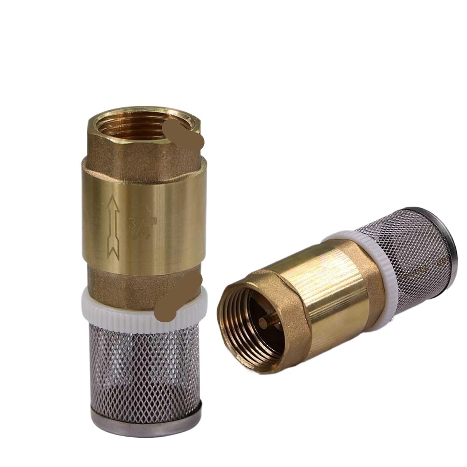 1 válvula de retención de latón de 1/2", 3/4" o 1" con filtro, resorte en línea y adaptador antirretorno unidireccional(3I4 Inch with Filter)