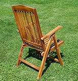 7-Fach Verstellbarer Gartenstuhl Hochlehner klappbar Verschiedene Modelle aus Teak - 6