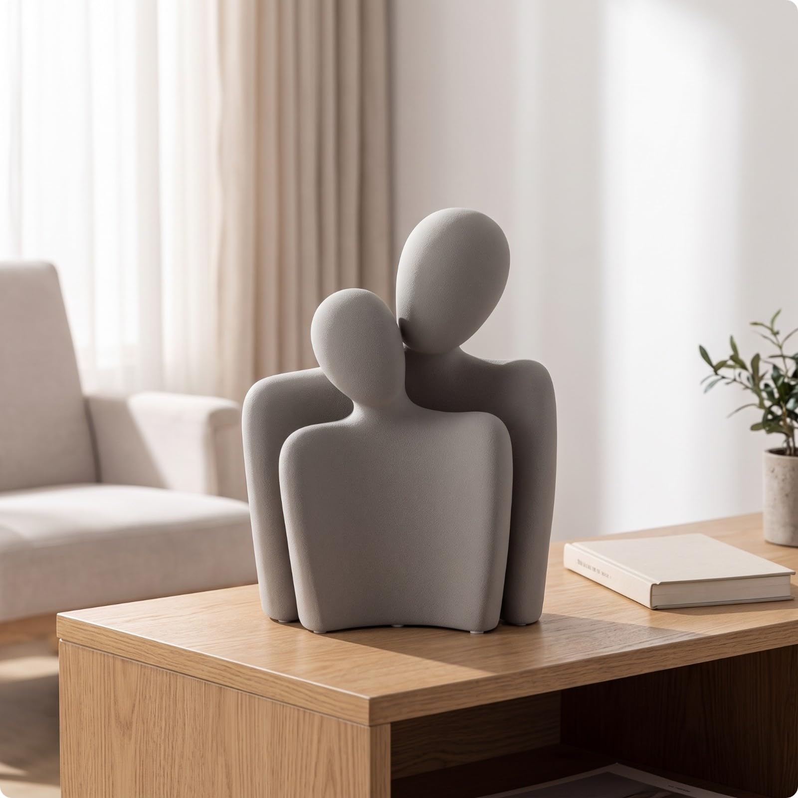 LOVIVER 2 Piezas Figura Conceptual Resina | Figura Amantes, Morno, Escultura con Tema, para Oficina, Recibidor, Parejas,