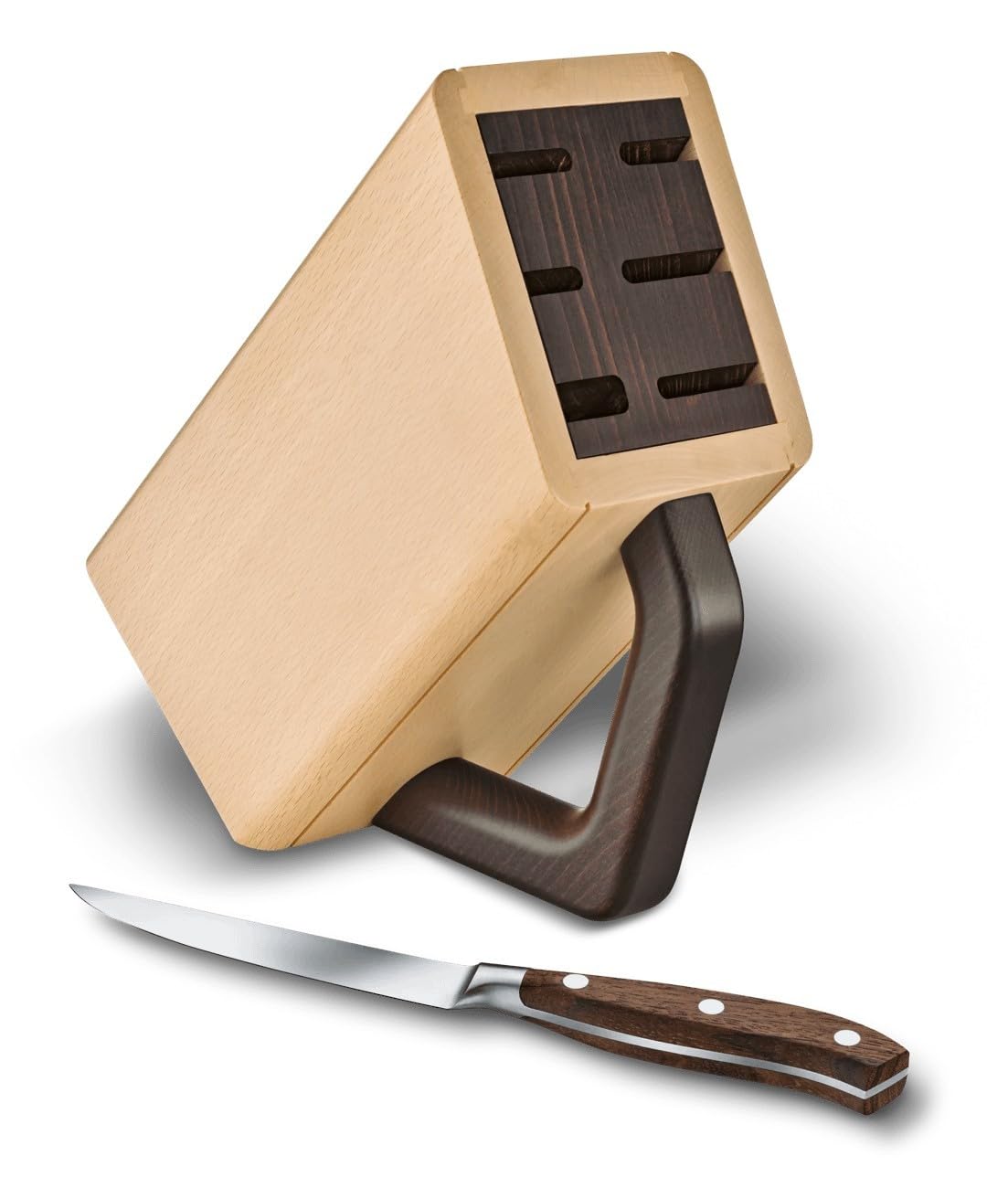 Victorinox Messerblock ohne Inhalt, Platz für 6 Messer, Messer-Aufbewahrung, Platzsparend, Elegantes Design aus Holz