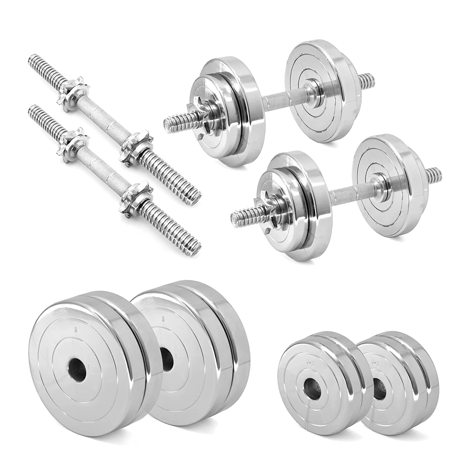 Jimwalt Chrome Steel Weight Plate Adjustable Dumbbell Set (10 KG) (B0BVLWH9FF) Amazon Price History, Amazon Price Tracker