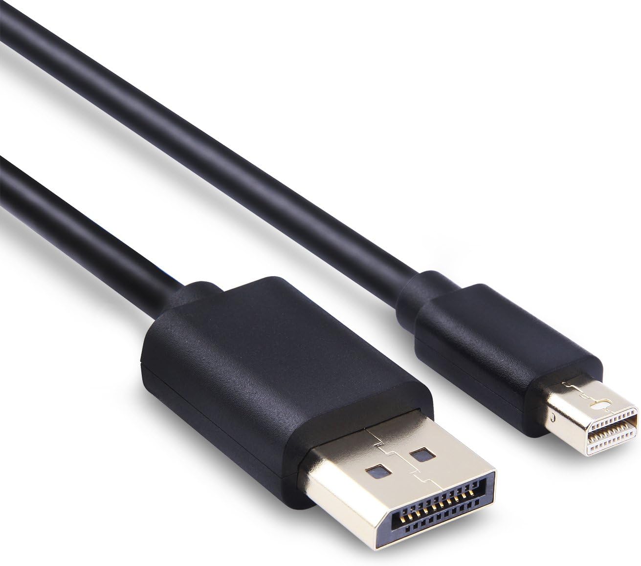 AllEasy Gold Plated Mini DisplayPort to DisplayPort Cable Support 4K@60Hz Resolution, Black, 10 Feet