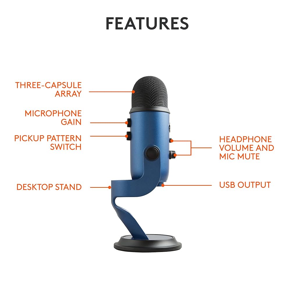 Yeti USB Microphone　Blue Microphones社 Amazon.com: Logitech Creators Blue Yeti USB Microphone for