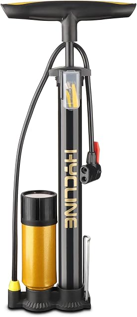 Hycline Bike Pump,Bicycle Floor Pump,With Presta & Schrader Valves For Bike Tyre,Ball,Air Cushion
