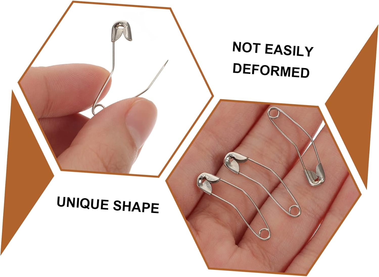 NUOBESTY 200pcs Stainless Steel Safety Pins Tip Pins for Sewing Quilting and Craft Projects Fashion Appearance
