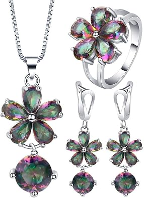 4-piece Set, Ring, Earrings, Necklace, Engagement Ring, Womens, Stylish, Deluxe, Fashion, Simple, Girlfriend, Present Zirconia, Stainless Steel Stainless Steel Zirconia