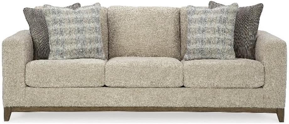 BOWERY HILL 2-Piece Set of Sofa and Loveseat in Beige Polyester Upholstery