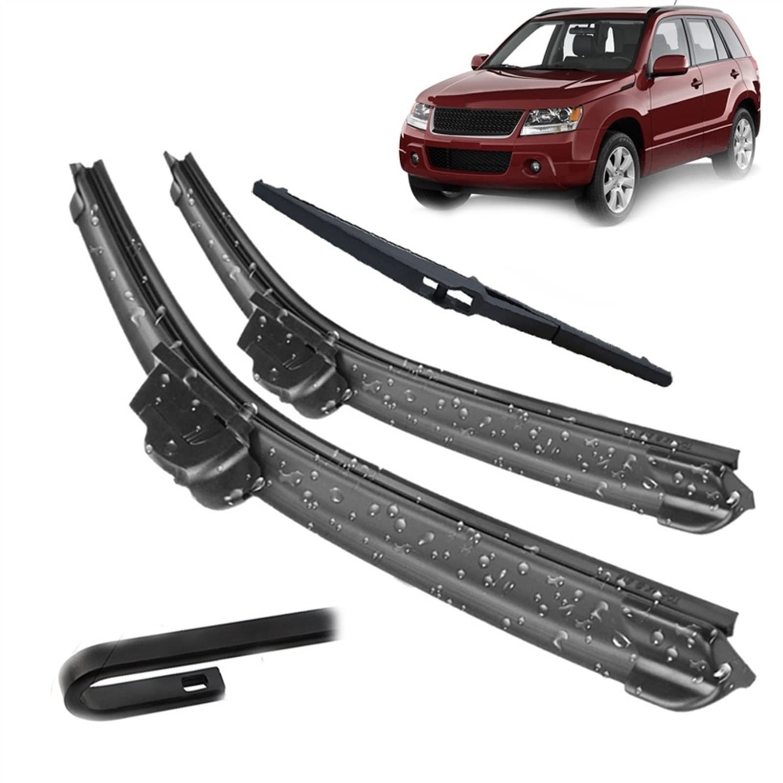 Essuie-glace Suzuki Grand Vitara anti trace et bruit kit avant arrière 19 12